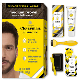 Cleverman front packaging showing Medium Brown shade and benefits