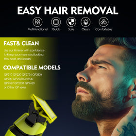 Clidaot replacement head in use trimming neck area smoothly, precision grooming benefit