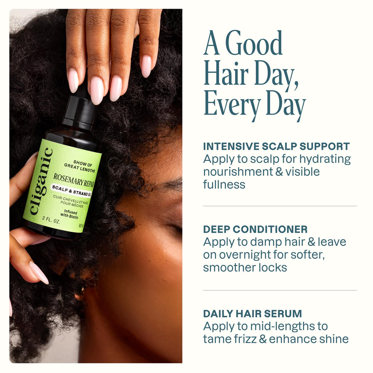 Cliganic before and after lengths comparison for fuller-looking hair