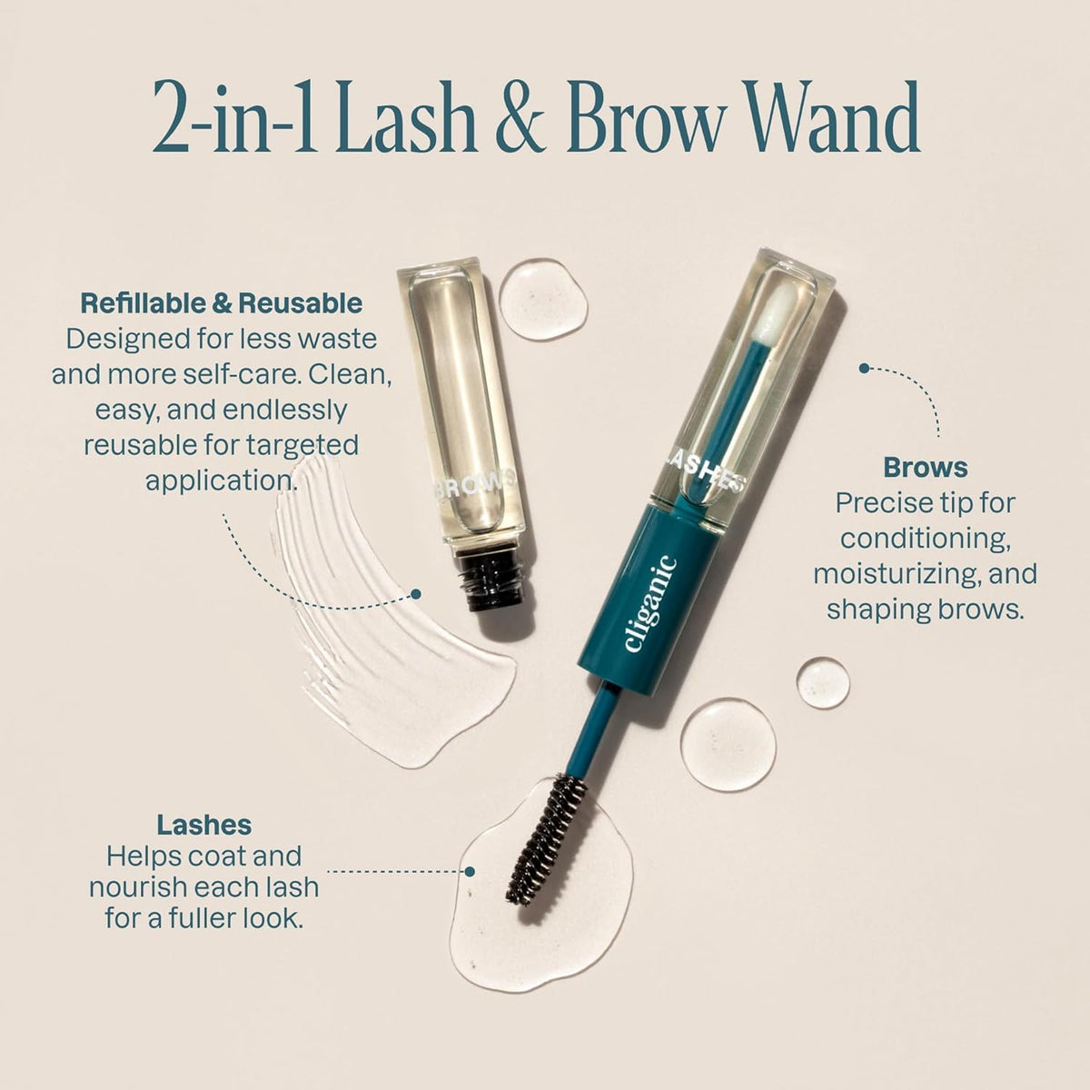 Cliganic glass bottle close-up highlighting cold-pressed clarity benefit
