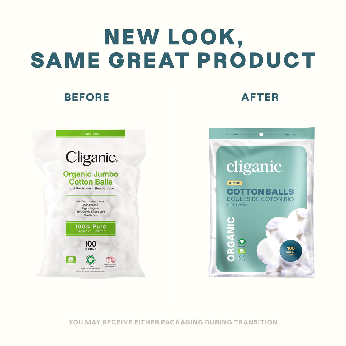 cliganic close-up of cotton texture highlighting softness and low-lint benefit