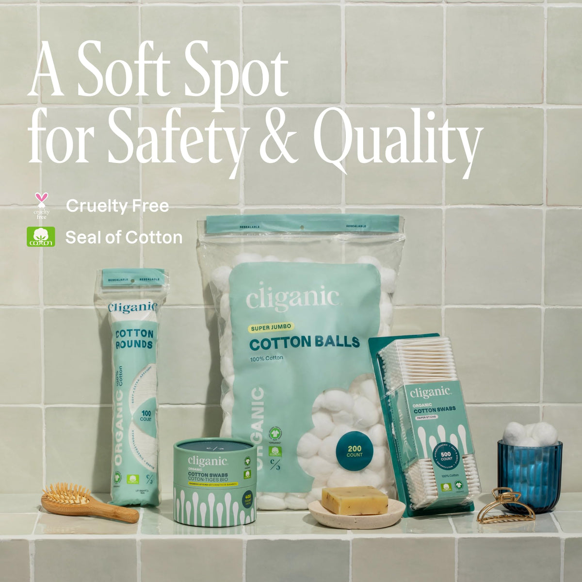 Cliganic cotton applied to small wound offering gentle, hygienic care