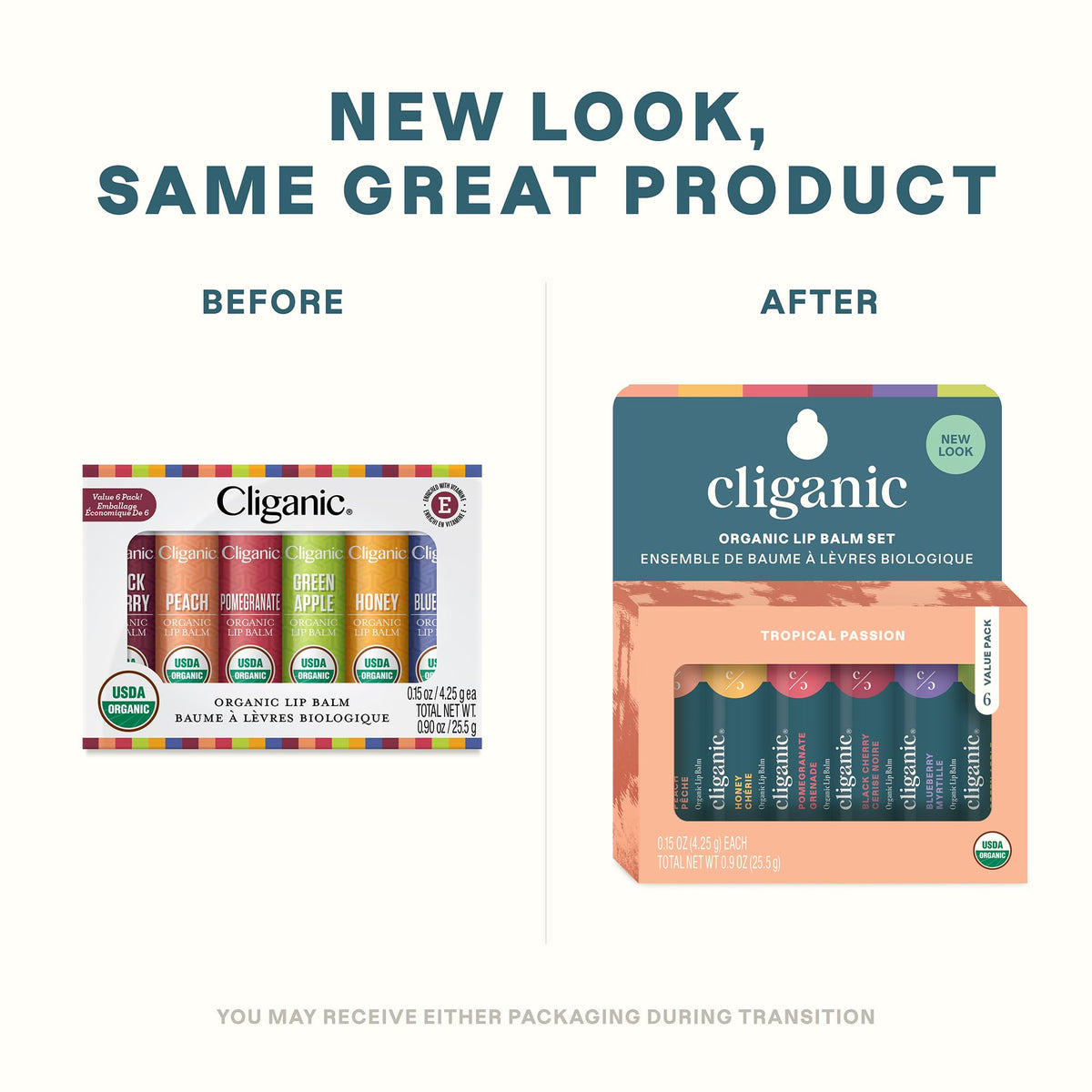 Cliganic flavor array with six tubes displayed to highlight variety and choice