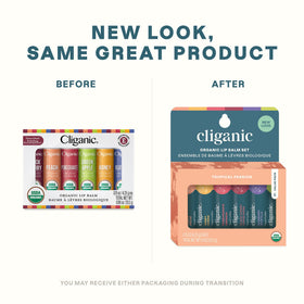Cliganic flavor array with six tubes displayed to highlight variety and choice
