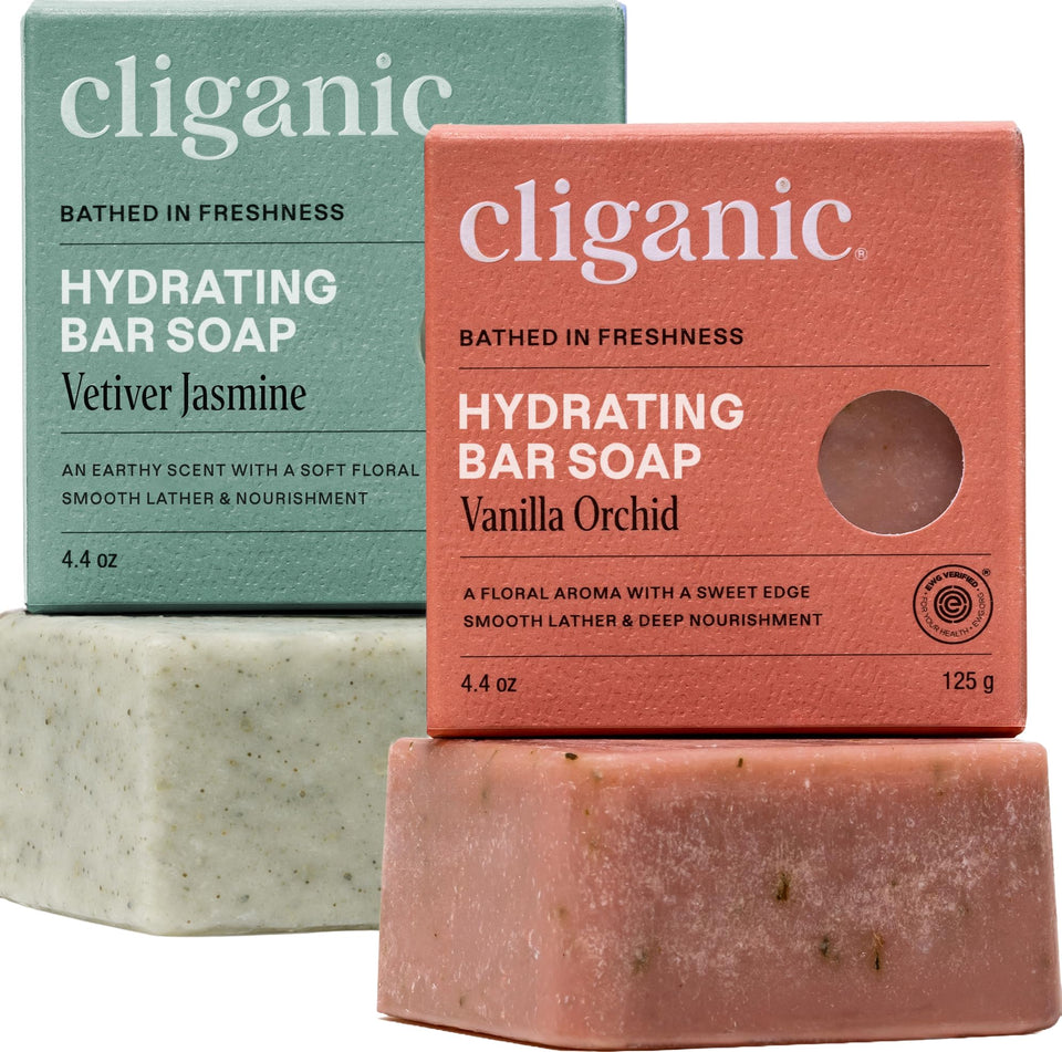 Cliganic front packaging two-pack showing product and natural appeal
