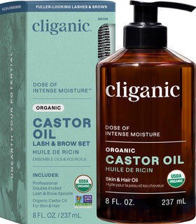 Cliganic front packaging 8oz showing bottle and label benefit clean organic oil
