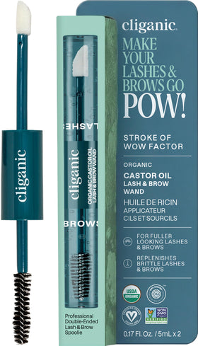 Cliganic front packaging with refillable wand showing neat, portable design benefit