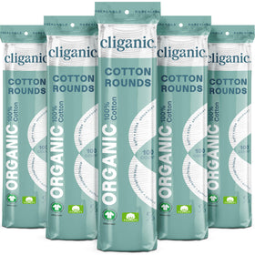 Cliganic front packaging showing 500-count cotton rounds and value