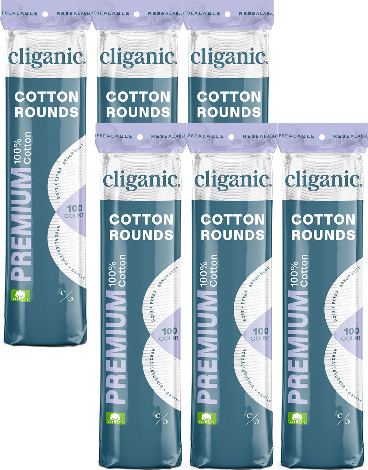 Cliganic front packaging showing 600 count and benefits for convenient storage