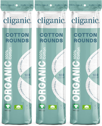 Cliganic front packaging showing 300-count pads and brand benefit
