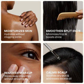 Cliganic jojoba oil used on face showing hydrated skin without greasy finish