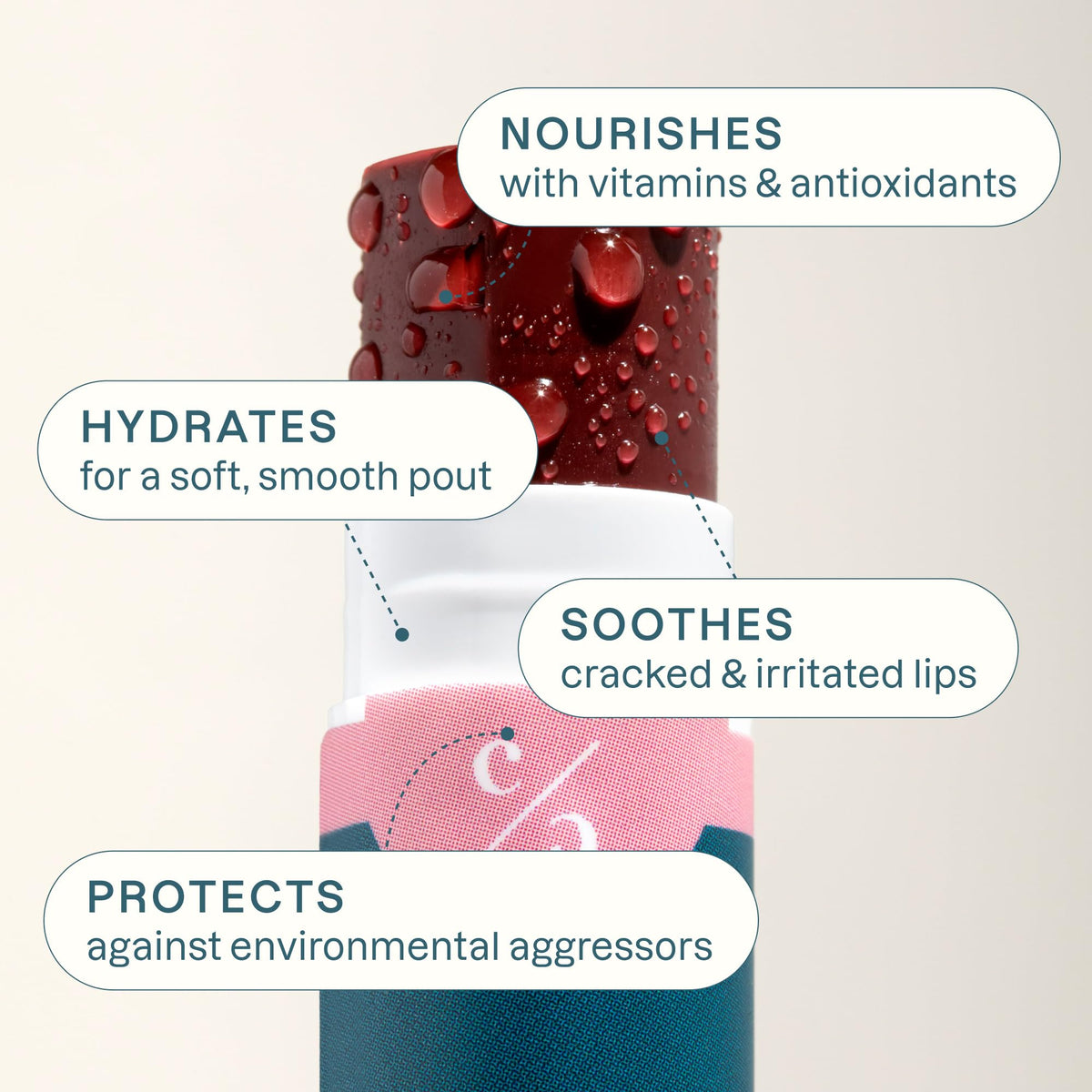 Cliganic lip application demonstrating sheer tint and natural glossy finish