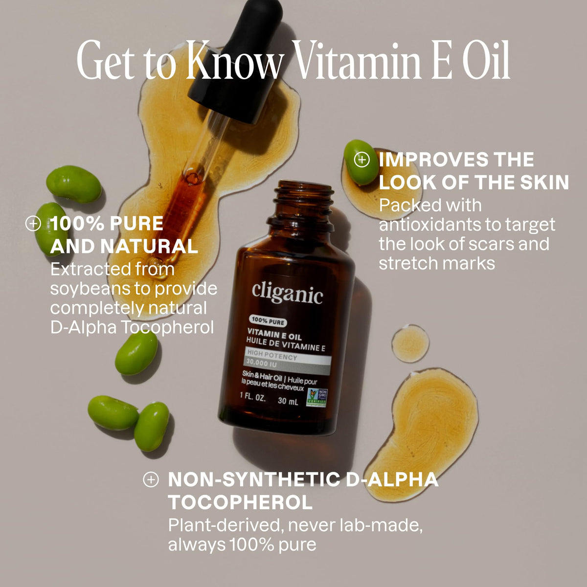 Cliganic oil texture on skin highlighting fast absorption and hydration