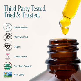 Cliganic rosehip label and ingredient list showing USDA organic certification