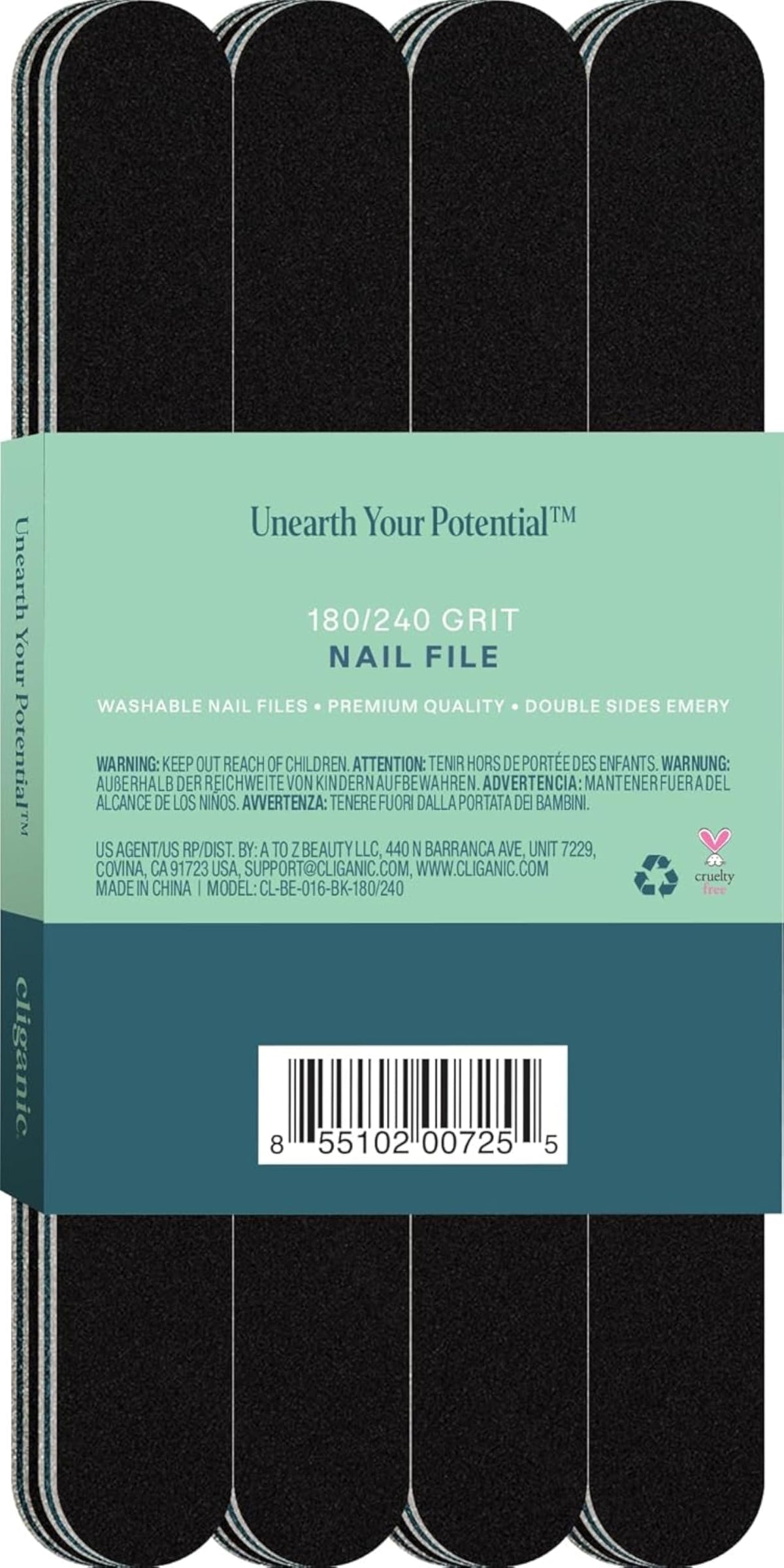 Cliganic next to a ruler showing 7-inch length for accurate size expectation