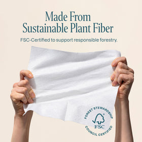 Cliganic towel removing makeup from face demonstrating gentle effective cleansing