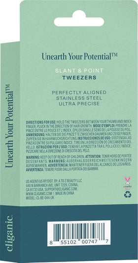 Cliganic tweezers in a travel kit lifestyle scene for easy grooming on the go