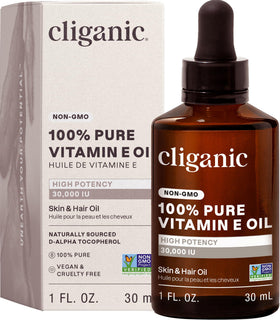 Cliganic bottle front label showing product name and purity benefits