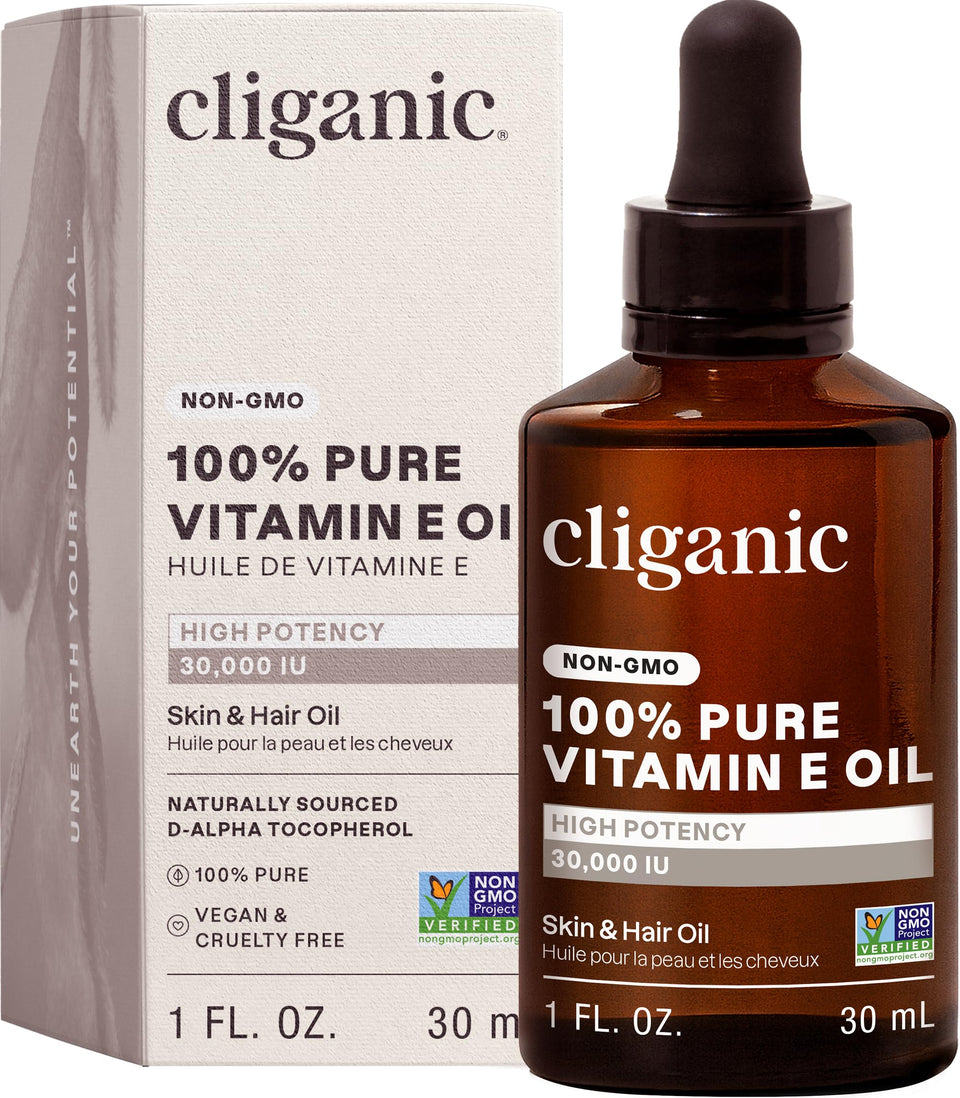 Cliganic bottle front label showing product name and purity benefits
