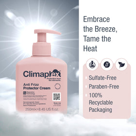Climaplex being applied to a hair strand to improve shine and manageability