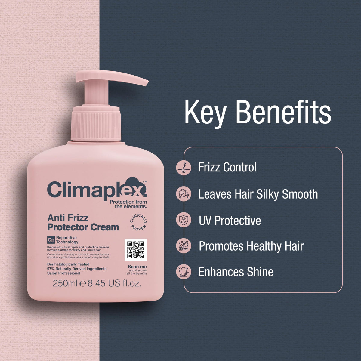 Climaplex label close-up highlighting ingredients and protective benefits