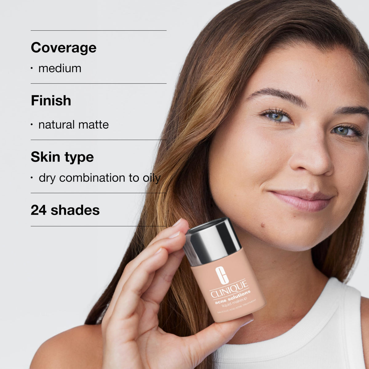Clinique label close-up highlighting salicylic acid and soothing ingredients