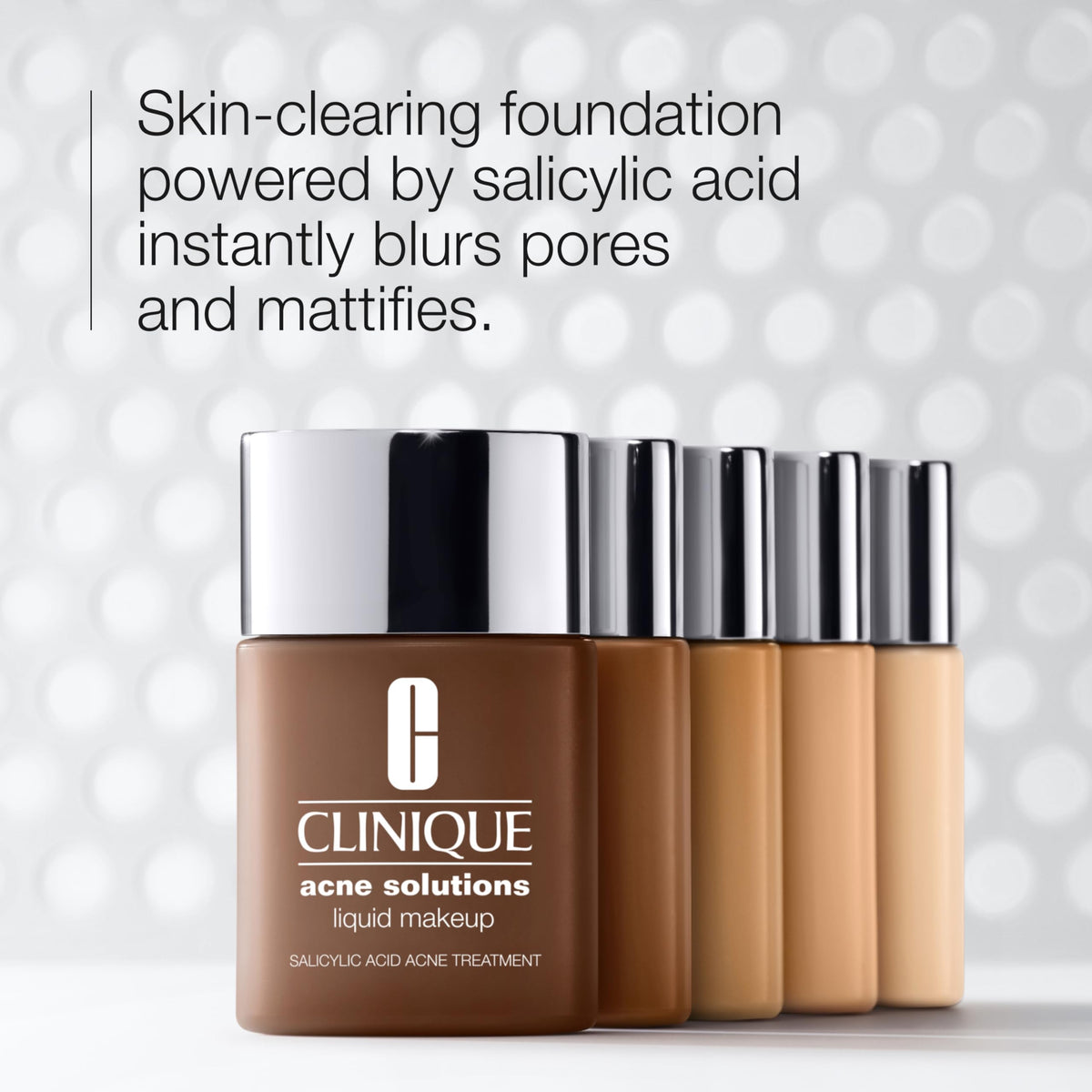 Clinique pump dispensing foundation drop showcasing easy controlled application benefit