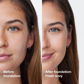 Clinique texture close-up on skin showing smooth blend and matte finish