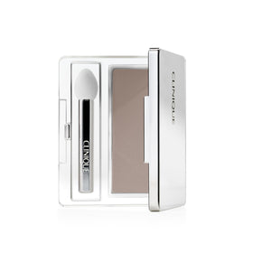 Clinique compact front view showing sleek packaging and shade recognition benefit