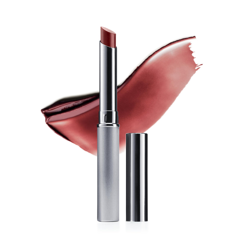 Clinique Almost Lipstick front bullet showing nude honey shade and easy application benefit