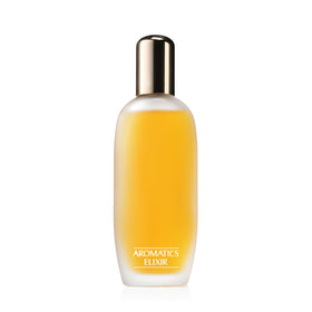 Clinique Aromatics Elixir front view bottle showcasing elegant design and bold presence