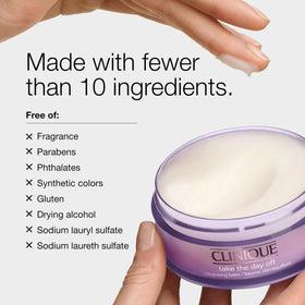 Clinique balm beside safflower seeds highlighting nourishing oil ingredient benefit