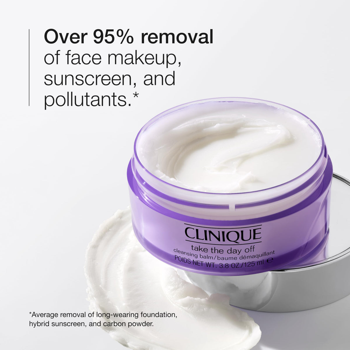 Clinique balm swatched on hand showing how makeup dissolves quickly
