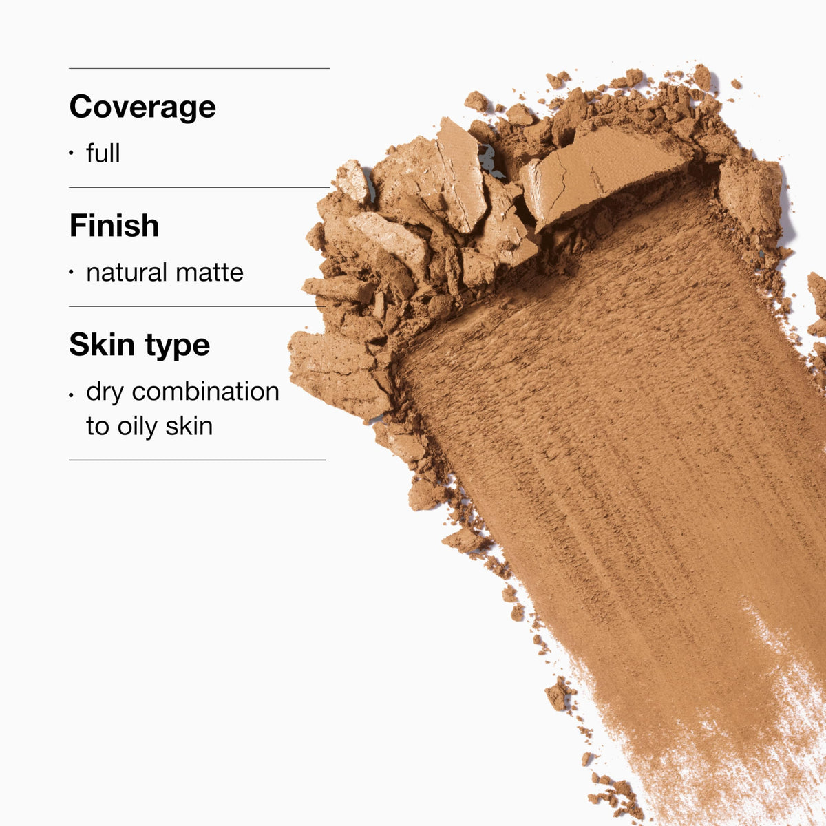 Clinique swatch on skin demonstrating Ivory shade blendability for natural matte look
