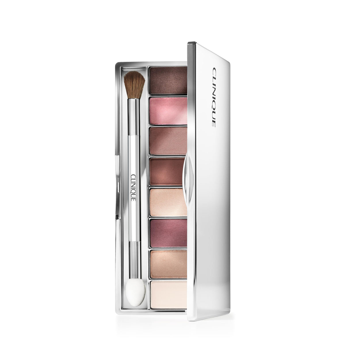Clinique compact front view showing sleek packaging and travel-friendly design