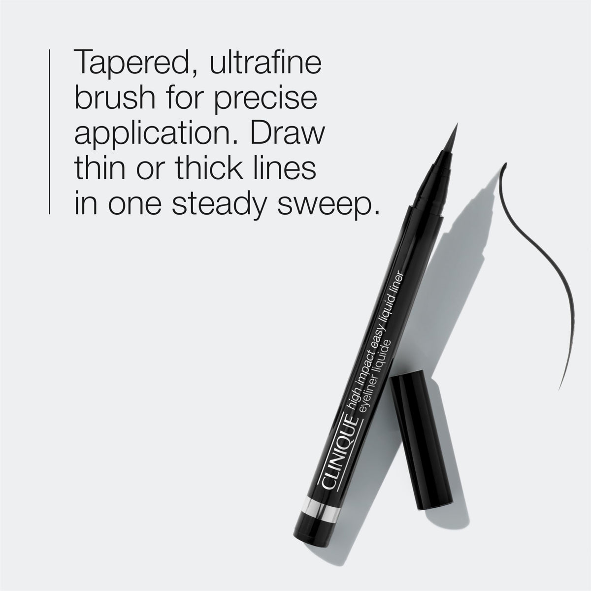 Clinique brush tip closeup highlighting tapered point for accurate lines