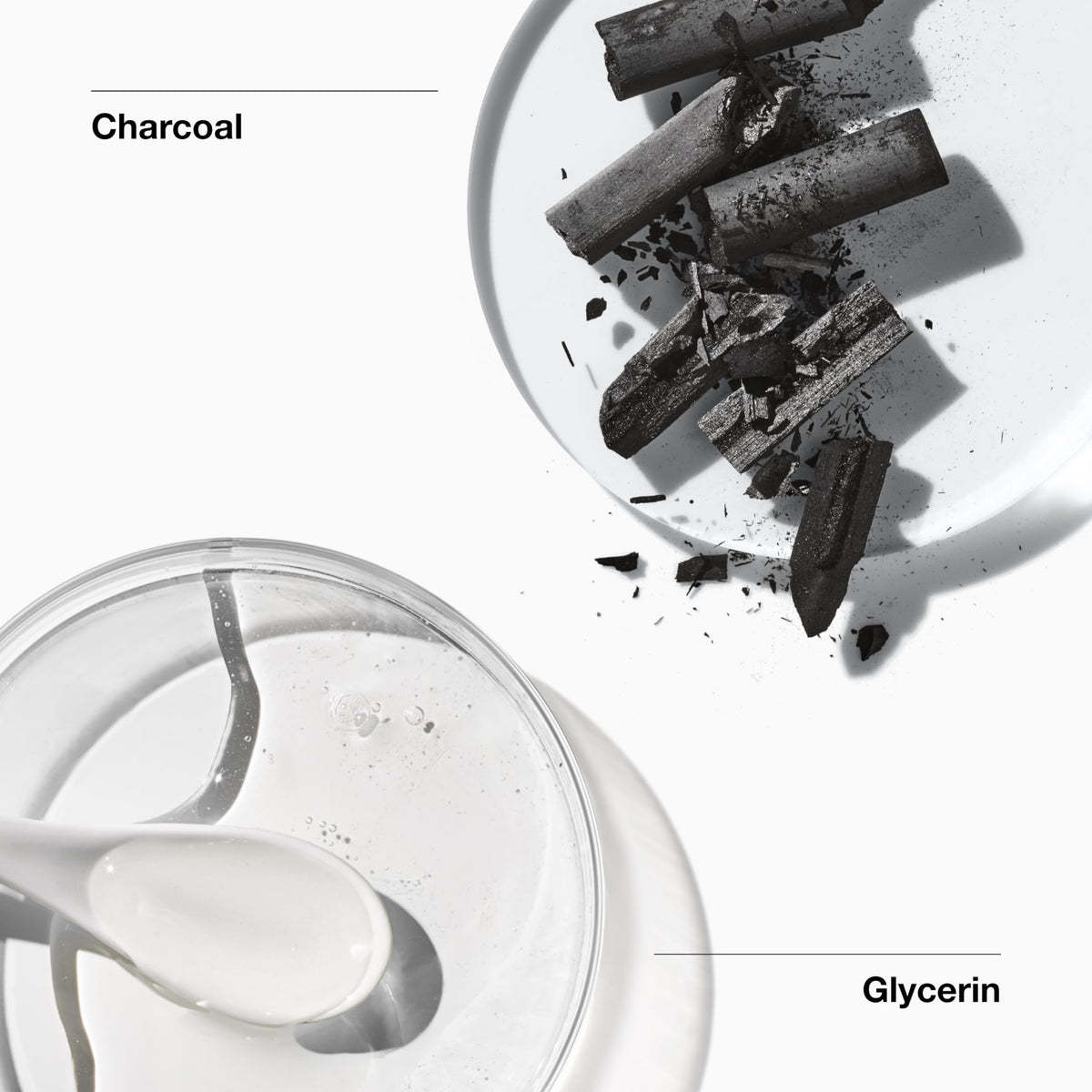 Clinique texture close-up of gel consistency highlighting charcoal particles and deep-clean benefit