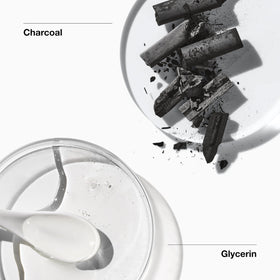 Clinique texture close-up of gel consistency highlighting charcoal particles and deep-clean benefit