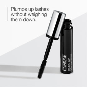 Clinique Chubby Lash oversized brush close-up demonstrating 360-degree lash coating benefit