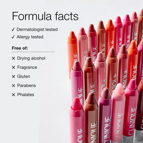 Clinique Chubby Stick Super Strawberry packaging label showing shade name and ingredient focus