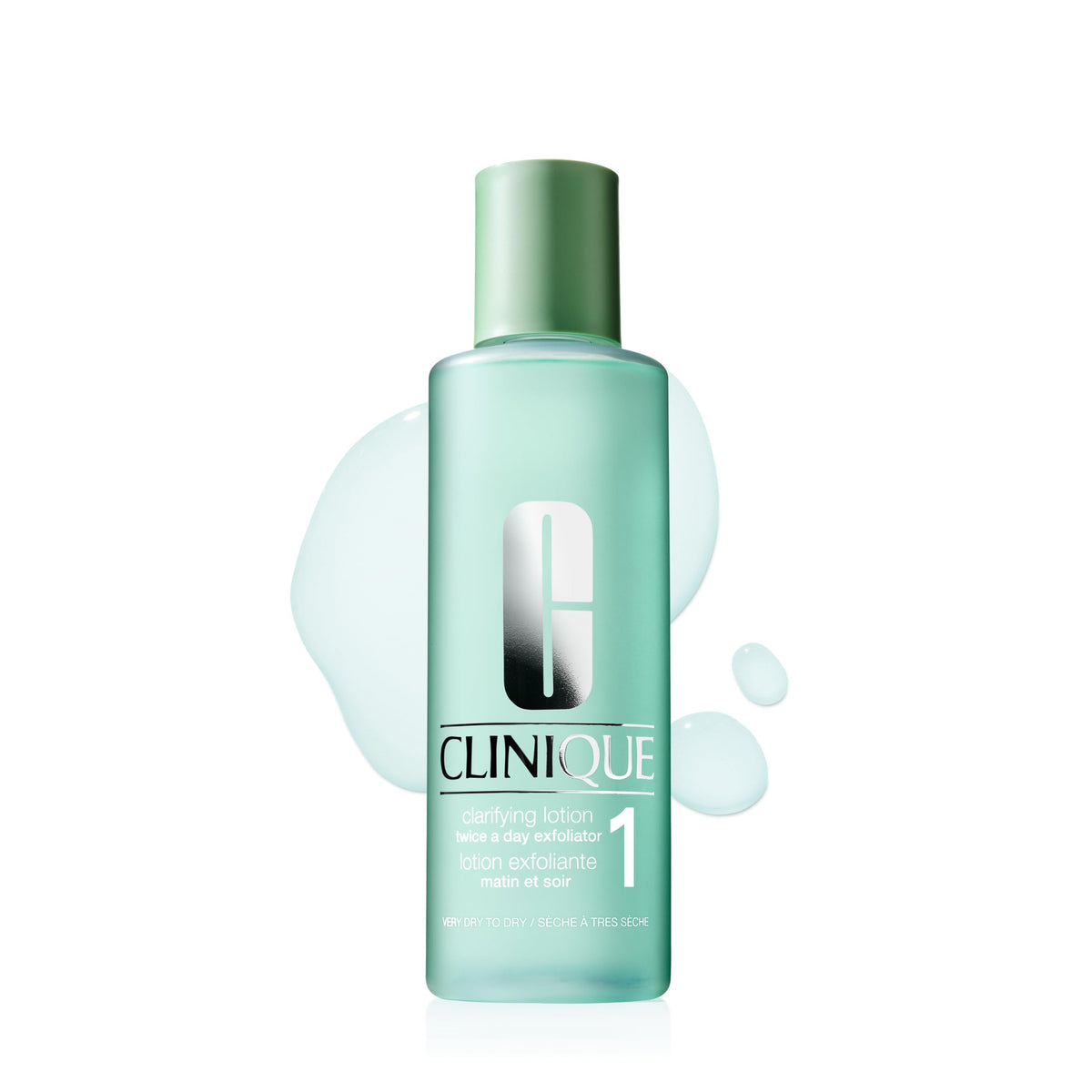 Clinique bottle front view showing gentle exfoliant for very dry skin benefits