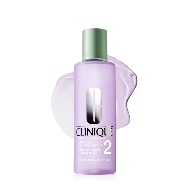 Clinique Clarifying Lotion 2 front bottle showing product clarity and gentle exfoliation