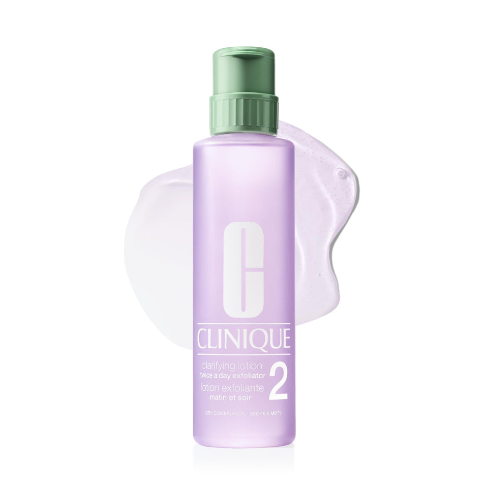 Clinique Clarifying Lotion 2 front bottle showing clean packaging and gentle exfoliation benefit