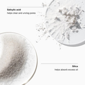 Clinique lotion pouring onto pad, demonstrates lightweight exfoliating texture