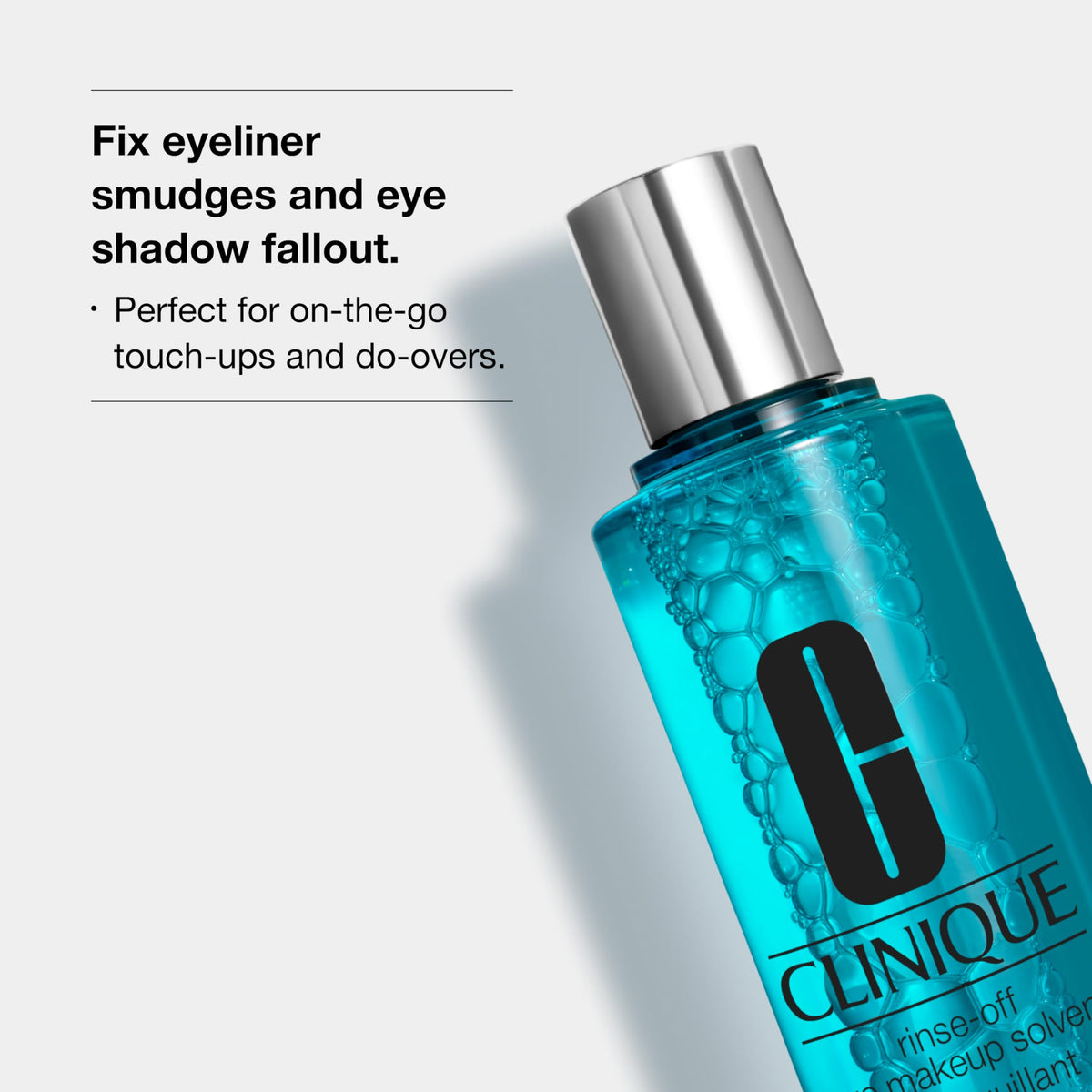 Clinique close-up of liquid texture demonstrating fast-acting, non-oily formula