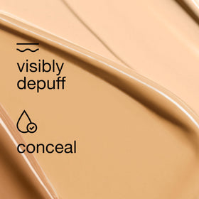Clinique concealer before and after swatch showing immediate coverage and brightening