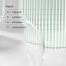 Clinique cream applied to cheek illustrating immediate calming and barrier support