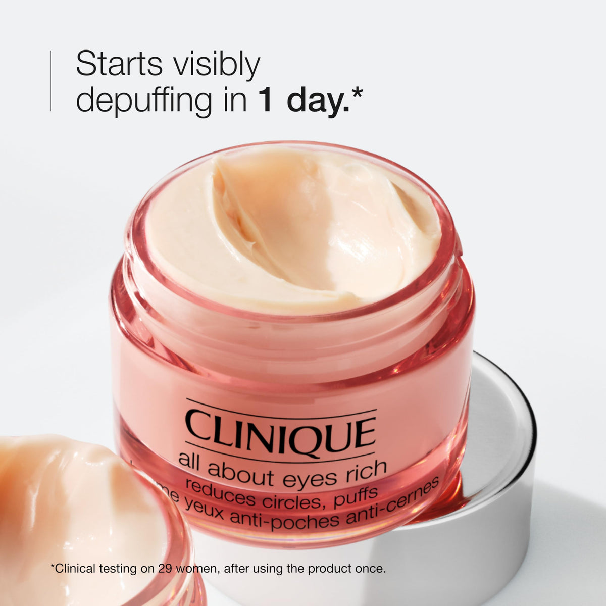Clinique cream on fingertip ready to apply, demonstrating gentle application benefit