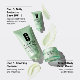 Clinique Daily Relief Cream open jar showing creamy texture that hydrates and calms skin