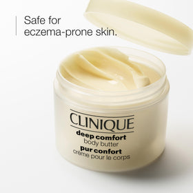Clinique open jar creamy texture close-up illustrating rich, fast-absorbing comfort